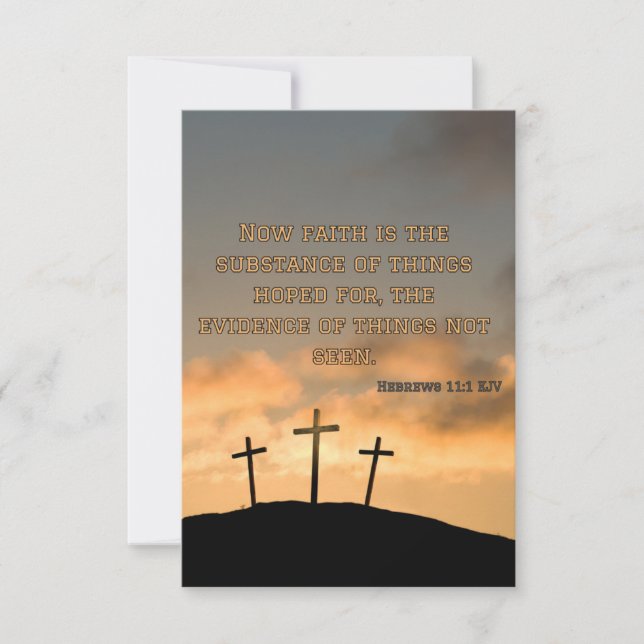 Hebrews 11:1 KJV Bible Verse Pic Flat Greeting Card (Front)