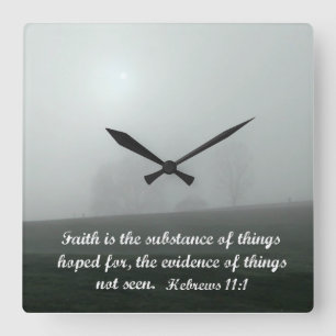 Hebrews 11:1 square wall clock