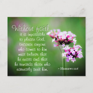 Hebrews 11:6 He rewards those who seek Him, Bible Postcard