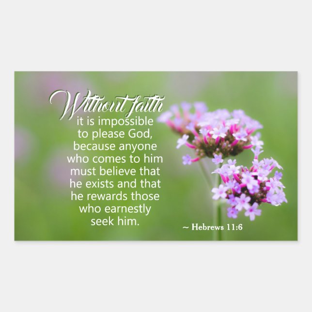 Hebrews 11:6 He rewards those who seek Him, Bible Rectangular Sticker (Front)