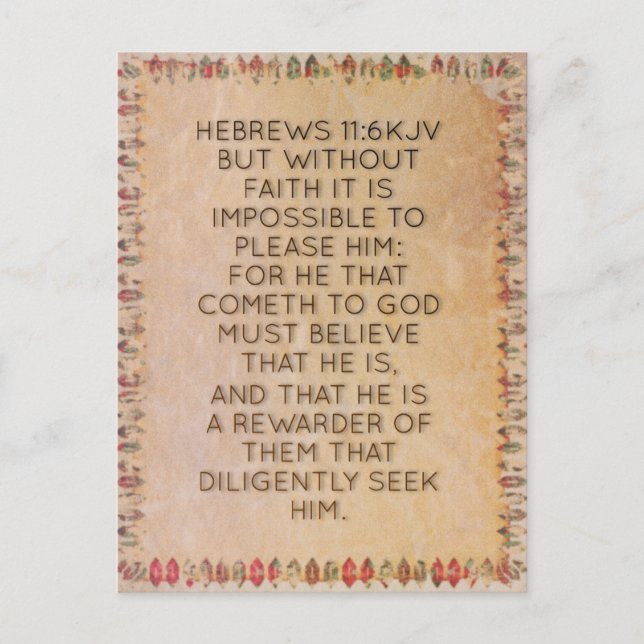 Hebrews 11:6 KJV Bible Verse Memory Card (Front)