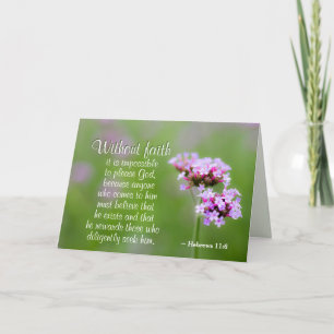 Hebrews 11:6 Without faith can't please God, Bible Card