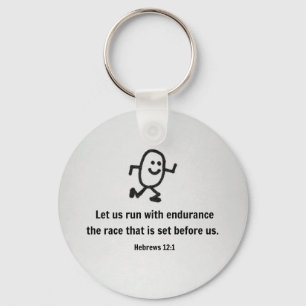 Hebrews 12:1 Let us run with endurance... Key Ring