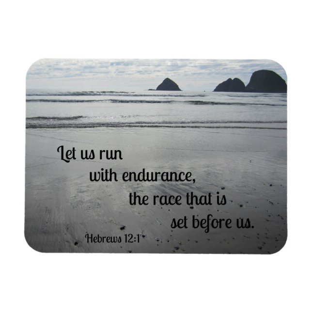 Hebrews 12:1 Let us run with endurance... Magnet (Horizontal)