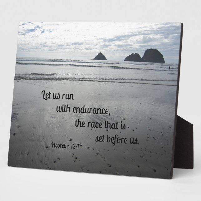 Hebrews 12:1 Let us run with endurance... Plaque (Side)