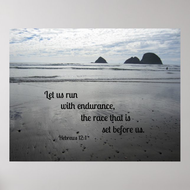 Hebrews 12:1 Let us run with endurance... Poster (Front)
