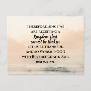 Hebrews 12:28 A Kingdom that Cannot be Shaken Postcard