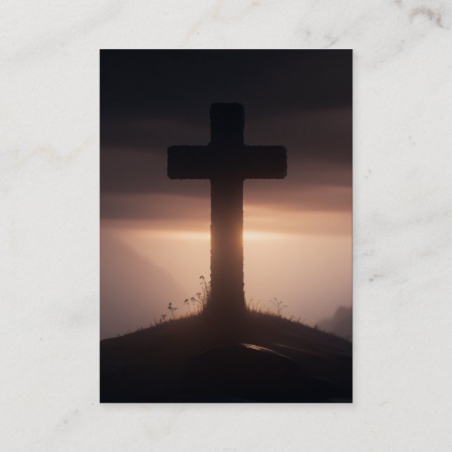 Hebrews 12:2 KJV Cards - Dark Shameful Cross (Back)