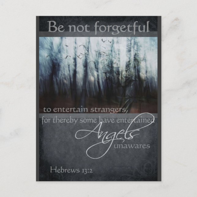 Hebrews 13:2 Angel Quote Postcard (Front)
