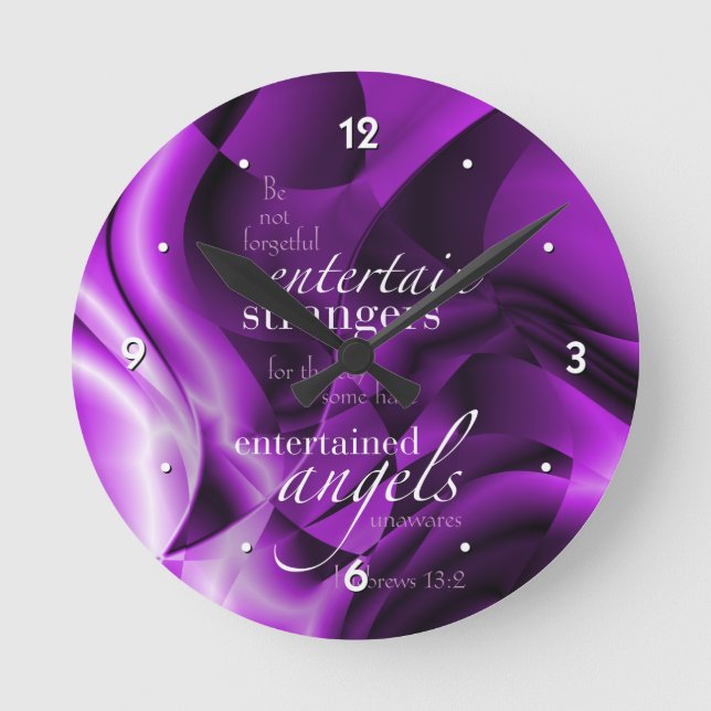 Hebrews 13:2 round clock (Front)