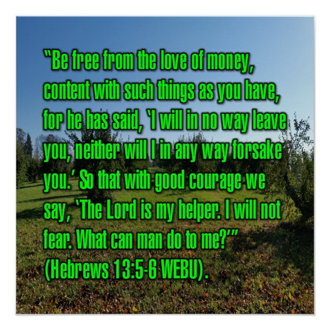 Hebrews 13:5-6 WEBU Poster (Front)