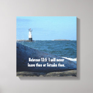 Hebrews 13:5 Never Leave Thee Canvas Print