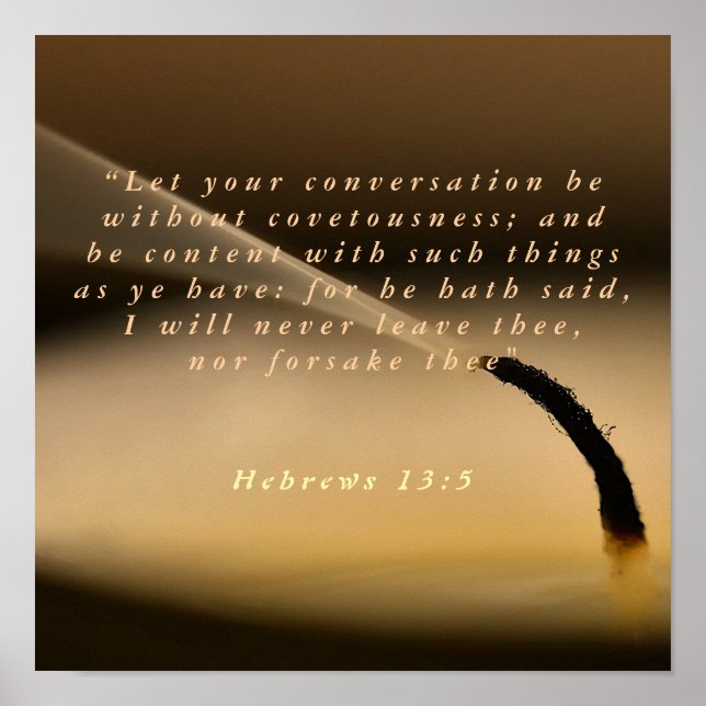 Hebrews 13:5 poster (Front)