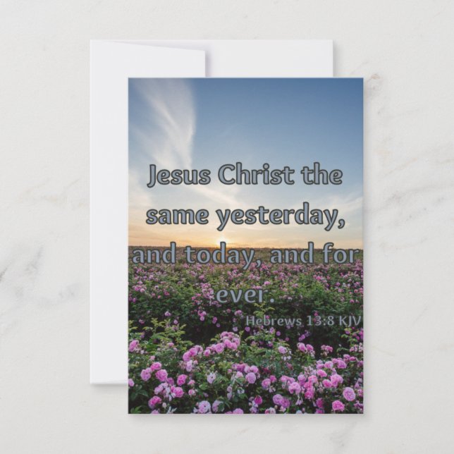 Hebrews 13:8 KJV Bible Scripture Pic Flat Greeting Card (Front)