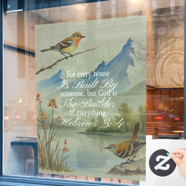 Hebrews 3:4 God the Builder Scripture | Christian  (Cafe Window)