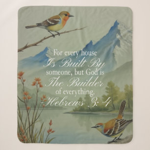 Hebrews 3:4 God the Builder Scripture   Christian  Sherpa Blanket