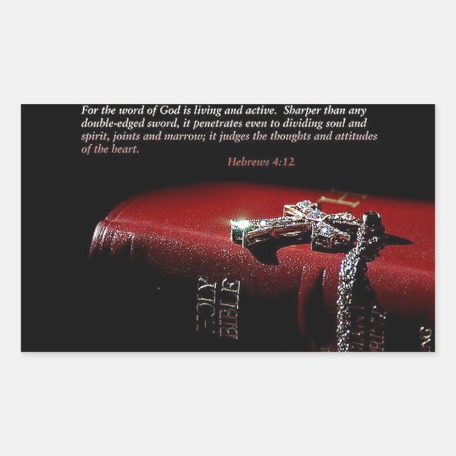 Hebrews 4:12 rectangular sticker (Front)