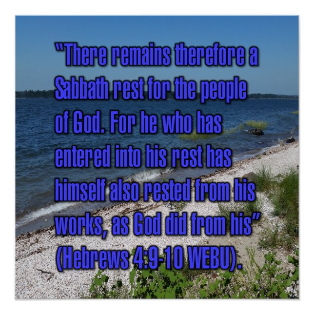 Hebrews 4:9-10 WEBU Poster (Front)