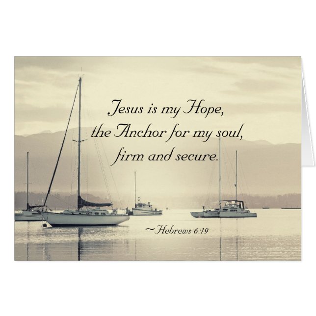 Hebrews 6:19 Jesus Anchor for my soul, Card (Front Horizontal)