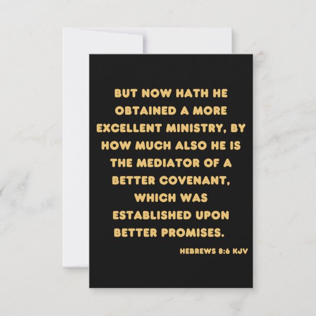 Hebrews 8:6 KJV Bible Verse Greeting Card (Front)