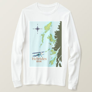 Hebrides Scotland travel map. T-Shirt