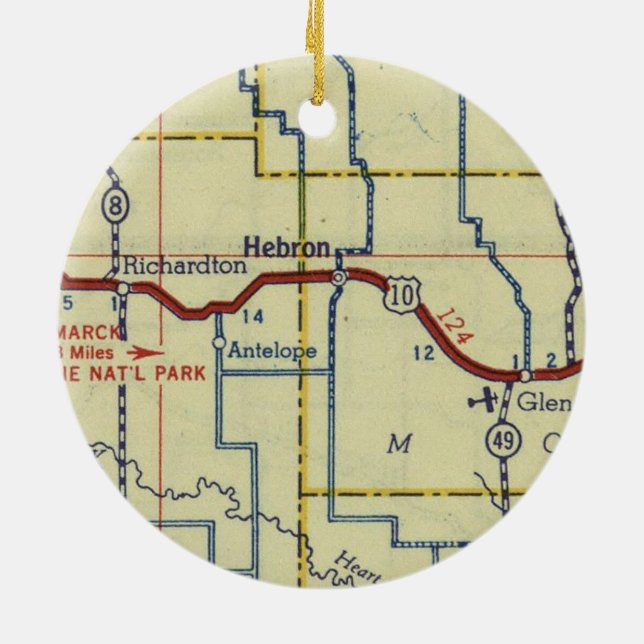 Hebron North Dakota Ceramic Ornament (Back)