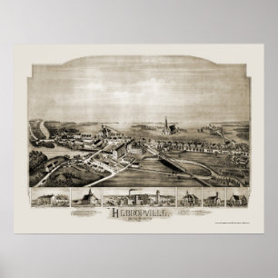 Hebronville, MA Panoramic Map - 1891 Poster