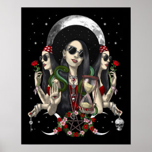 Hecate Triple Moon Goddess  Poster