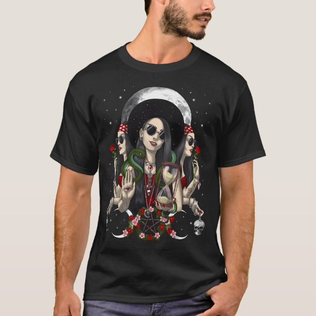 Hecate Triple Moon Goddess T-Shirt (Front)