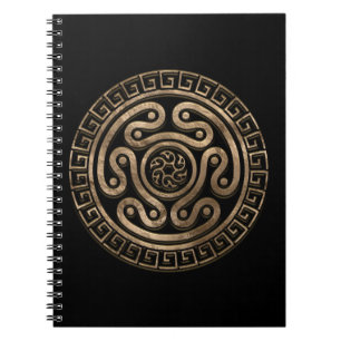 Hecate Wheel Black and Gold Notebook
