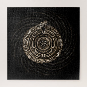 Hecate Wheel with ouroboros Jigsaw Puzzle