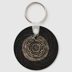 Hecate Wheel with ouroboros Key Ring