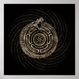 Hecate Wheel with ouroboros Poster