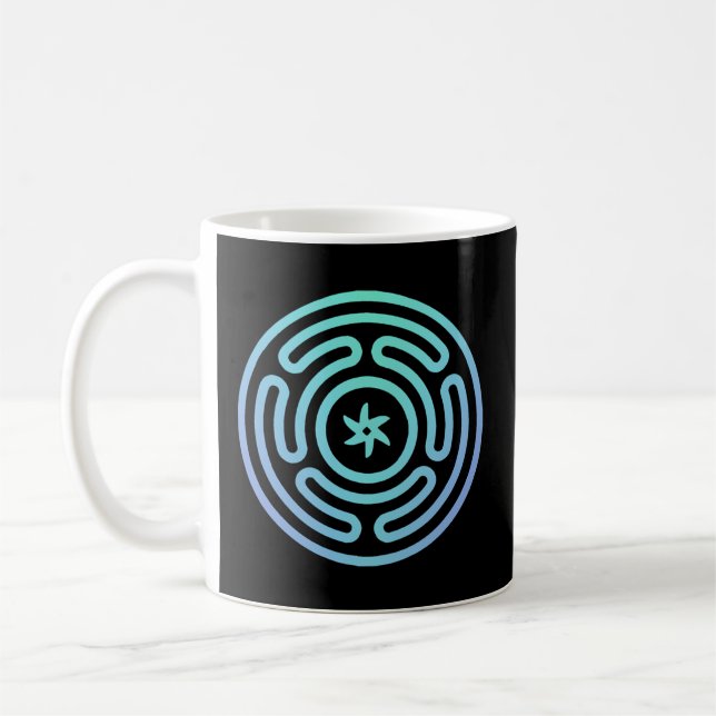Hecate'S Wheel Strophalos Or Wheel Of Hekate Pagan Coffee Mug (Left)