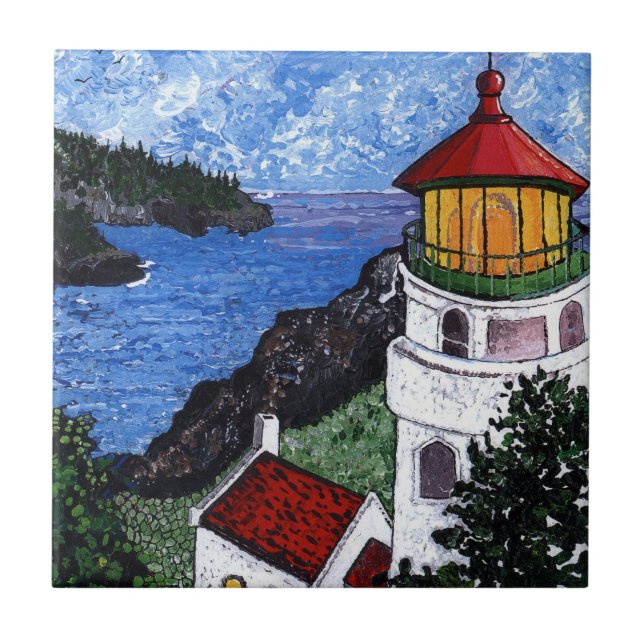 Heceta Head Lighthouse Ceramic Tile (Front)