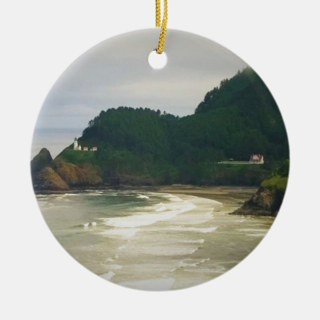 Heceta Head Lighthouse, OR Ceramic Ornament (Front)