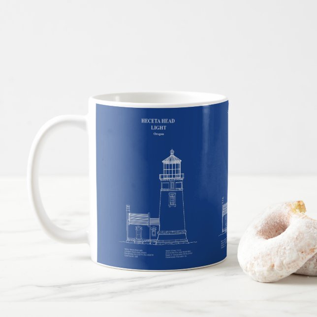 Heceta Head Lighthouse - Oregon – AD Coffee Mug (With Donut)