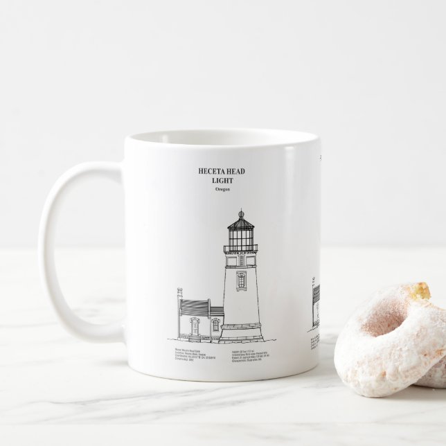 Heceta Head Lighthouse - Oregon - BD Coffee Mug (With Donut)