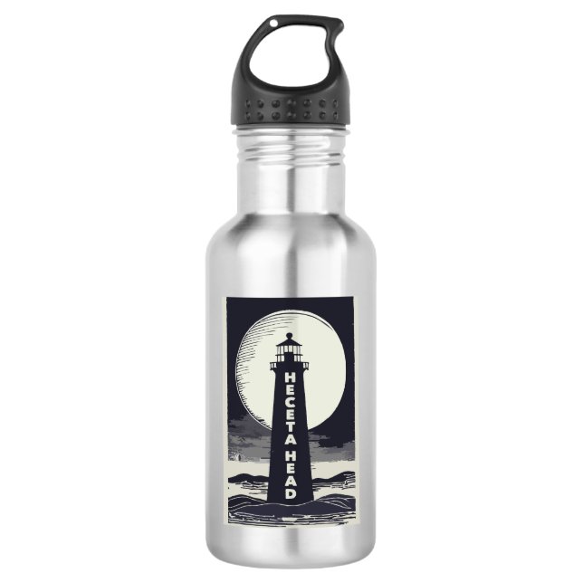 Heceta Head Lighthouse Oregon Moon 532 Ml Water Bottle (Front)