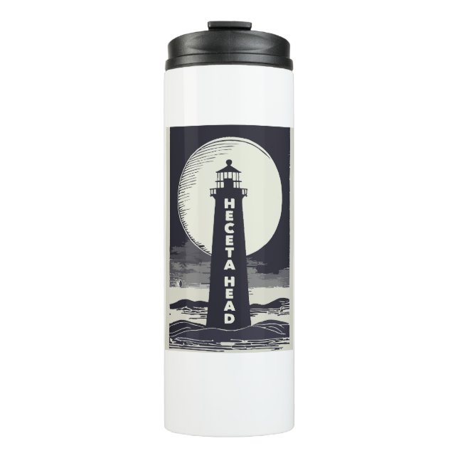 Heceta Head Lighthouse Oregon Moon Thermal Tumbler (Front)