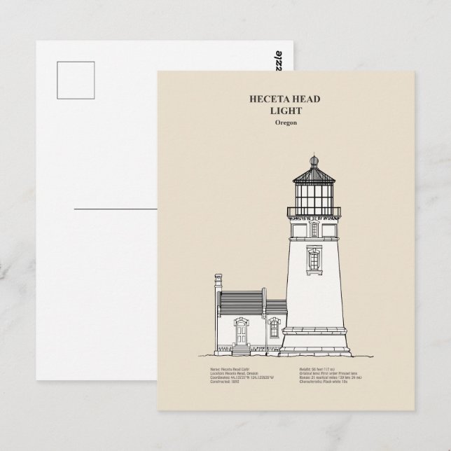 Heceta Head Lighthouse - Oregon - SBD Postcard (Front/Back)