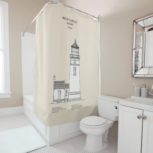 Heceta Head Lighthouse - Oregon - SBD Shower Curtain (In Situ)