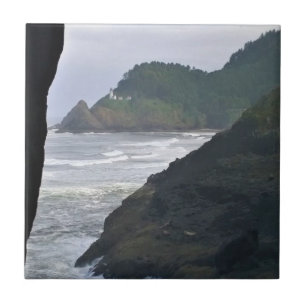Heceta Head Lighthouse & Sea Lions, OR Ceramic Tile
