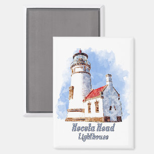 Heceta Head Lighthouse Watercolor - Oregon Magnet