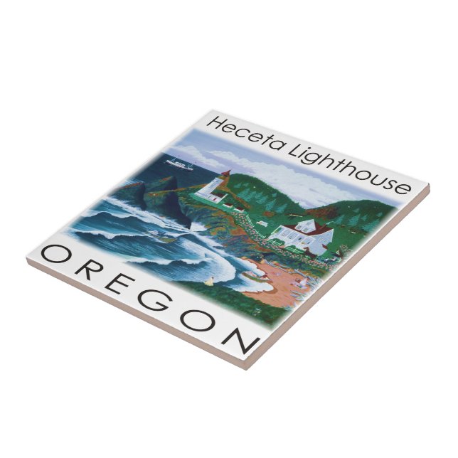 Heceta Lighthouse Ceramic Tile (Side)