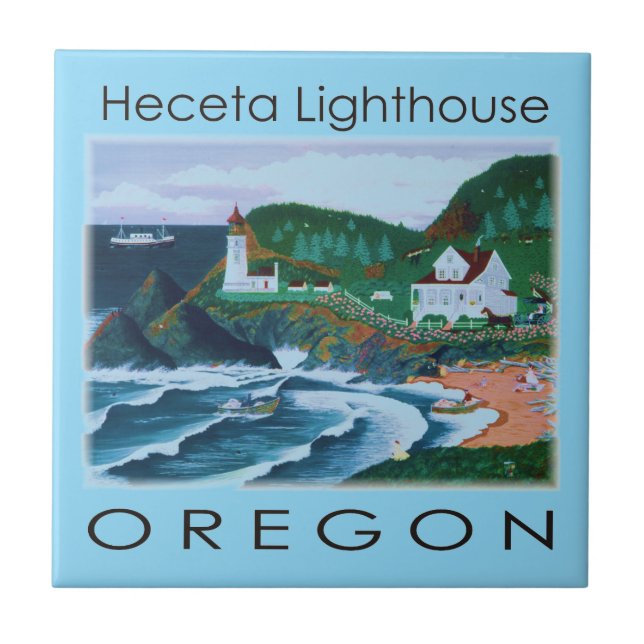 Heceta Lighthouse Ceramic Tile (Front)
