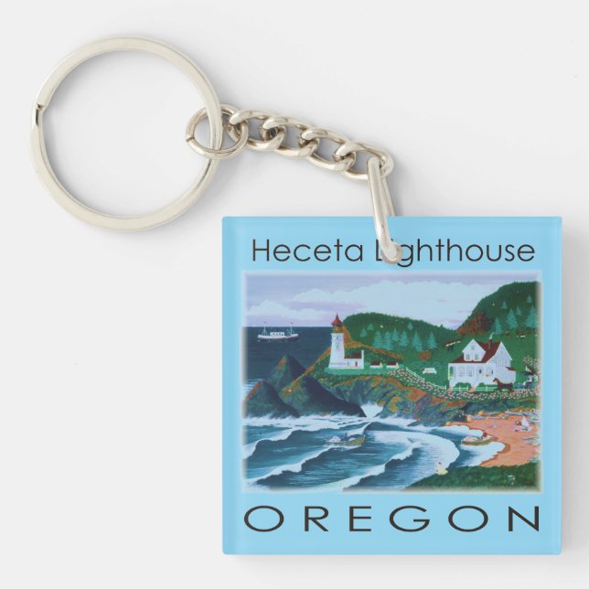 Heceta Lighthouse Key Ring (Front)