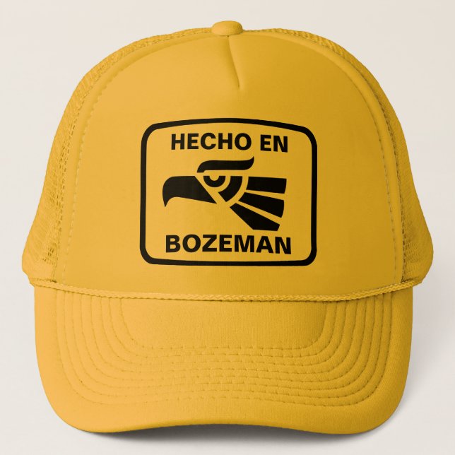 Hecho en Bozeman personalizado custom personalised Trucker Hat (Front)
