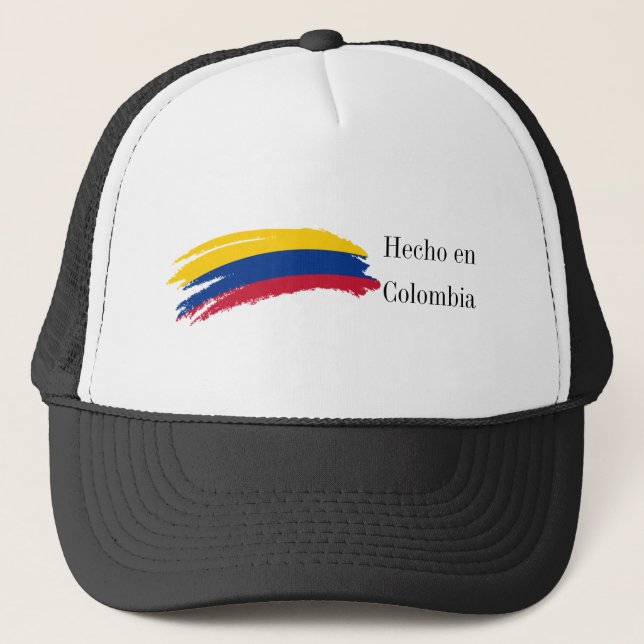 Hecho en Colombia Flag Trucker Hat (Front)