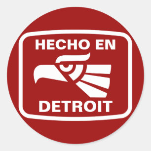 Hecho en Detroit personalizado custom personalised Classic Round Sticker